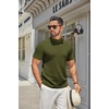 image:imageCOOFANDY Mens Mock Turtleneck Sweater Short Sleeve Casual Knitted TShirts Thermal Tops Solid Basic TeeDark Green