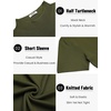image:imageCOOFANDY Mens Mock Turtleneck Sweater Short Sleeve Casual Knitted TShirts Thermal Tops Solid Basic TeeDark Green