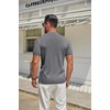 image:imageCOOFANDY Mens Mock Turtleneck Sweater Short Sleeve Casual Knitted TShirts Thermal Tops Solid Basic TeeDark Grey