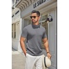image:imageCOOFANDY Mens Mock Turtleneck Sweater Short Sleeve Casual Knitted TShirts Thermal Tops Solid Basic TeeDark Grey