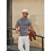 image:imageCOOFANDY Mens Mock Turtleneck Sweater Short Sleeve Casual Knitted TShirts Thermal Tops Solid Basic TeeDark Grey
