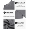 image:imageCOOFANDY Mens Mock Turtleneck Sweater Short Sleeve Casual Knitted TShirts Thermal Tops Solid Basic TeeDark Grey