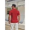 image:imageCOOFANDY Mens Mock Turtleneck Sweater Short Sleeve Casual Knitted TShirts Thermal Tops Solid Basic TeeDeep Red