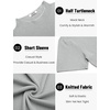image:imageCOOFANDY Mens Mock Turtleneck Sweater Short Sleeve Casual Knitted TShirts Thermal Tops Solid Basic TeeLight Grey