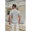image:imageCOOFANDY Mens Mock Turtleneck Sweater Short Sleeve Casual Knitted TShirts Thermal Tops Solid Basic TeeLight Grey