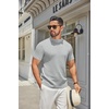 image:imageCOOFANDY Mens Mock Turtleneck Sweater Short Sleeve Casual Knitted TShirts Thermal Tops Solid Basic TeeLight Grey
