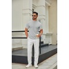 image:imageCOOFANDY Mens Mock Turtleneck Sweater Short Sleeve Casual Knitted TShirts Thermal Tops Solid Basic TeeLight Grey