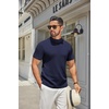 image:imageCOOFANDY Mens Mock Turtleneck Sweater Short Sleeve Casual Knitted TShirts Thermal Tops Solid Basic TeeNavy Blue