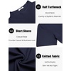 image:imageCOOFANDY Mens Mock Turtleneck Sweater Short Sleeve Casual Knitted TShirts Thermal Tops Solid Basic TeeNavy Blue