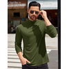 image:imageCOOFANDY Mens Mock Turtleneck TShirts Long Sleeve Solid Color Tees Shirts Basic Casual Slim Fit Pullover T ShirtsArmy Green