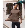 image:imageCOOFANDY Mens Mock Turtleneck TShirts Long Sleeve Solid Color Tees Shirts Basic Casual Slim Fit Pullover T ShirtsBrown