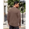 image:imageCOOFANDY Mens Mock Turtleneck TShirts Long Sleeve Solid Color Tees Shirts Basic Casual Slim Fit Pullover T ShirtsBrown