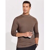 image:imageCOOFANDY Mens Mock Turtleneck TShirts Long Sleeve Solid Color Tees Shirts Basic Casual Slim Fit Pullover T ShirtsBrown