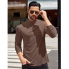 image:imageCOOFANDY Mens Mock Turtleneck TShirts Long Sleeve Solid Color Tees Shirts Basic Casual Slim Fit Pullover T ShirtsBrown