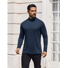 image:imageCOOFANDY Mens Mock Turtleneck TShirts Long Sleeve Solid Color Tees Shirts Basic Casual Slim Fit Pullover T ShirtsDark Blue