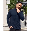 image:imageCOOFANDY Mens Mock Turtleneck TShirts Long Sleeve Solid Color Tees Shirts Basic Casual Slim Fit Pullover T ShirtsDark Blue