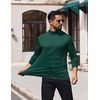 image:imageCOOFANDY Mens Mock Turtleneck TShirts Long Sleeve Solid Color Tees Shirts Basic Casual Slim Fit Pullover T ShirtsDark Green