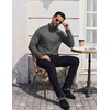 image:imageCOOFANDY Mens Mock Turtleneck TShirts Long Sleeve Solid Color Tees Shirts Basic Casual Slim Fit Pullover T ShirtsDark Grey