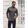 image:imageCOOFANDY Mens Mock Turtleneck TShirts Long Sleeve Solid Color Tees Shirts Basic Casual Slim Fit Pullover T ShirtsDark Grey