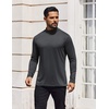 image:imageCOOFANDY Mens Mock Turtleneck TShirts Long Sleeve Solid Color Tees Shirts Basic Casual Slim Fit Pullover T ShirtsDeep Grey