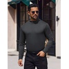 image:imageCOOFANDY Mens Mock Turtleneck TShirts Long Sleeve Solid Color Tees Shirts Basic Casual Slim Fit Pullover T ShirtsDeep Grey