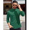 image:imageCOOFANDY Mens Mock Turtleneck TShirts Long Sleeve Solid Color Tees Shirts Basic Casual Slim Fit Pullover T ShirtsGreen