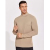 image:imageCOOFANDY Mens Mock Turtleneck TShirts Long Sleeve Solid Color Tees Shirts Basic Casual Slim Fit Pullover T ShirtsKhaki