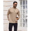 image:imageCOOFANDY Mens Mock Turtleneck TShirts Long Sleeve Solid Color Tees Shirts Basic Casual Slim Fit Pullover T ShirtsKhaki