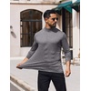 image:imageCOOFANDY Mens Mock Turtleneck TShirts Long Sleeve Solid Color Tees Shirts Basic Casual Slim Fit Pullover T ShirtsLight Grey