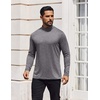 image:imageCOOFANDY Mens Mock Turtleneck TShirts Long Sleeve Solid Color Tees Shirts Basic Casual Slim Fit Pullover T ShirtsLight Grey
