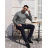 image:imageCOOFANDY Mens Mock Turtleneck TShirts Long Sleeve Solid Color Tees Shirts Basic Casual Slim Fit Pullover T ShirtsLight Grey