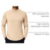 image:imageCOOFANDY Mens Mock Turtleneck TShirts Long Sleeve Solid Color Tees Shirts Basic Casual Slim Fit Pullover T ShirtsLight Khaki