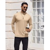 image:imageCOOFANDY Mens Mock Turtleneck TShirts Long Sleeve Solid Color Tees Shirts Basic Casual Slim Fit Pullover T ShirtsLight Khaki
