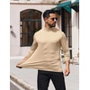 image:imageCOOFANDY Mens Mock Turtleneck TShirts Long Sleeve Solid Color Tees Shirts Basic Casual Slim Fit Pullover T ShirtsLight Khaki