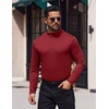image:imageCOOFANDY Mens Mock Turtleneck TShirts Long Sleeve Solid Color Tees Shirts Basic Casual Slim Fit Pullover T ShirtsRed