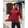 image:imageCOOFANDY Mens Mock Turtleneck TShirts Long Sleeve Solid Color Tees Shirts Basic Casual Slim Fit Pullover T ShirtsRed