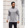 image:imageCOOFANDY Mens Mock Turtleneck TShirts Long Sleeve Solid Color Tees Shirts Basic Casual Slim Fit Pullover T ShirtsWhite Heather Grey