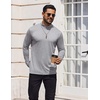 image:imageCOOFANDY Mens Mock Turtleneck TShirts Long Sleeve Solid Color Tees Shirts Basic Casual Slim Fit Pullover T ShirtsWhite Heather Grey