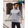 image:imageCOOFANDY Mens Mock Turtleneck TShirts Long Sleeve Solid Color Tees Shirts Basic Casual Slim Fit Pullover T ShirtsWhite Heather Grey