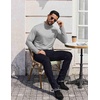 image:imageCOOFANDY Mens Mock Turtleneck TShirts Long Sleeve Solid Color Tees Shirts Basic Casual Slim Fit Pullover T ShirtsWhite Heather Grey