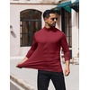image:imageCOOFANDY Mens Mock Turtleneck TShirts Long Sleeve Solid Color Tees Shirts Basic Casual Slim Fit Pullover T ShirtsWine Red