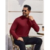 image:imageCOOFANDY Mens Mock Turtleneck TShirts Long Sleeve Solid Color Tees Shirts Basic Casual Slim Fit Pullover T ShirtsWine Red