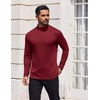 image:imageCOOFANDY Mens Mock Turtleneck TShirts Long Sleeve Solid Color Tees Shirts Basic Casual Slim Fit Pullover T ShirtsWine Red