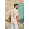 image:imageCOOFANDY Mens Polo Shirt Casual Short Sleeve Textured Knit Button Polo TShirts Summer Vacation Stretchy Golf ShirtsBeige
