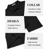 image:imageCOOFANDY Mens Polo Shirt Casual Short Sleeve Textured Knit Button Polo TShirts Summer Vacation Stretchy Golf ShirtsBlack