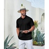image:imageCOOFANDY Mens Polo Shirt Casual Short Sleeve Textured Knit Button Polo TShirts Summer Vacation Stretchy Golf ShirtsBlack