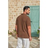 image:imageCOOFANDY Mens Polo Shirt Casual Short Sleeve Textured Knit Button Polo TShirts Summer Vacation Stretchy Golf ShirtsBrown