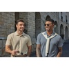 image:imageCOOFANDY Mens Polo Shirt Casual Short Sleeve Textured Knit Button Polo TShirts Summer Vacation Stretchy Golf ShirtsGray Blue