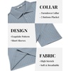 image:imageCOOFANDY Mens Polo Shirt Casual Short Sleeve Textured Knit Button Polo TShirts Summer Vacation Stretchy Golf ShirtsGray Blue
