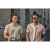 image:imageCOOFANDY Mens Polo Shirt Casual Short Sleeve Textured Knit Button Polo TShirts Summer Vacation Stretchy Golf ShirtsKhaki